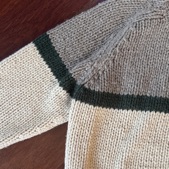 J. Crew Beige and Olive Crewneck Sweater - Picture 4 of 4